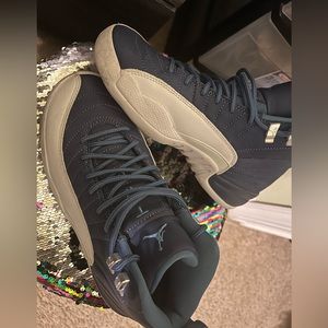 Big Kids Size 4Y Blue & White Jordan 12’s